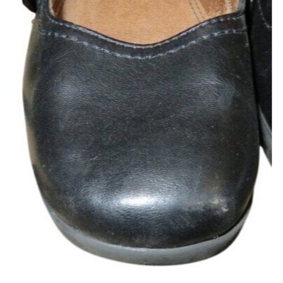 Lifestride Demi Black Vegan Leather Mary Jane Buckle Wedges 8.5 antifatigue - Picture 2 of 12